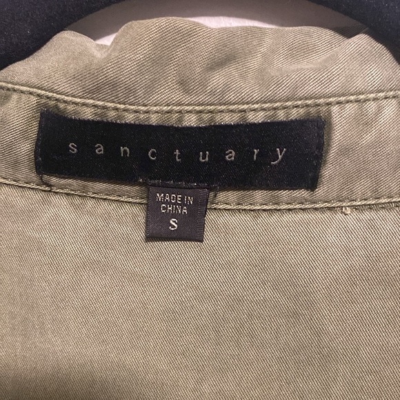 Sanctuary brand Anthropologie Sage Green Button down Shirt Dress- Sm - waist tie - Picture 2 of 7